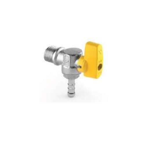 Rubinetto Squadra Attacco Tubo Gas in Gomma Maschio. 1/2" Gpl