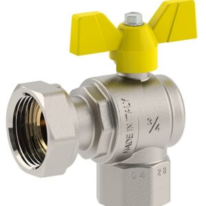 Rubinetto Gas Sq.3/4" F X 1" F.  Con Girello  RGSF34X1G