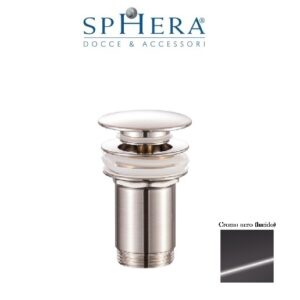 Scarico Click Clack In Ottone Con Troppo Pieno - Cromo Nero