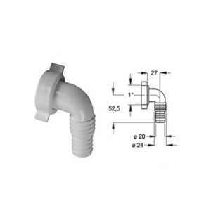 Raccordo Lavatrice Bianco 1"  RPLBH
