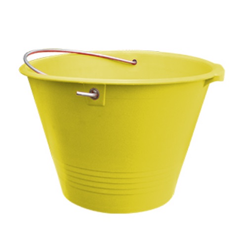 Secchio Edilizia Super Extra In Peld Con Manico E Occhielli In Ferro Zincato Caldarella. Giallo