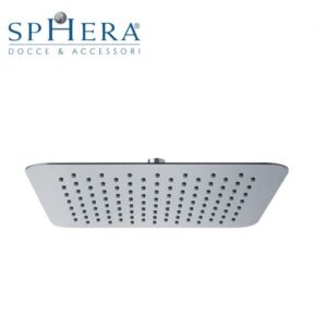Soffione Lisbona Quadrato In Acciaio Ultrasottile Con Anticalcare 20X20 Attacco 1/2 F Con Snodo  SD3420