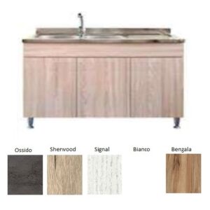 Sottolavello 120 Cm. 3
Ante Completo Di Lavello
Gocciolatoio Dx - Bianco Titanio
