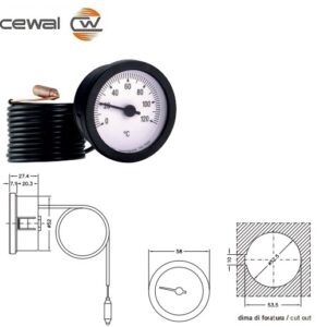 Termometri A Capillare Con Cassa Termoplastico D. 58 120°  T52P120