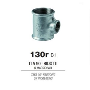 Tee Ridotta Figura 130R Zincata. 2"X3/4"