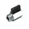 Valvola Mignon 1/2" Cr. Esag.Mf  Leva Nera Vm12Bn