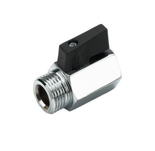 Valvola Mignon 1/2" Cr. Esag.Mf Leva Nera Vm12Bn