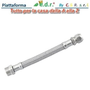Flessibile inox 1/2" Maschio Uscita Ø 10 Bicono.