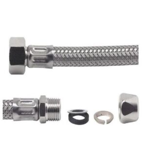 Flessibile inox  1/2" Femmina Uscita Ø 10 Bicono.