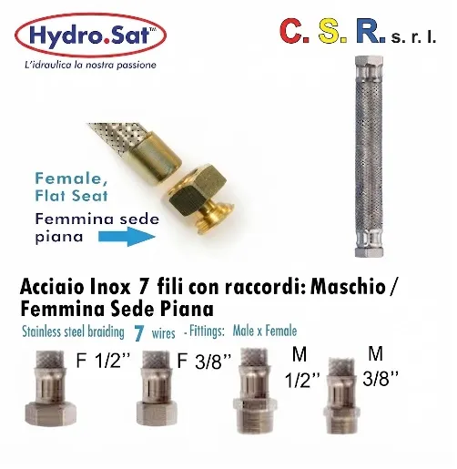 Flessibile Inox 3/8" MF.