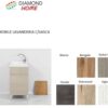 Lavanderia Lavatoio In Nobilitato Da 18 Mm Con Strofinatio In Plastica E Ante Chiusura Soft BB54.