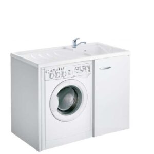 Mobile Portalavatrice in nobilitato classe E1 da 1,8  vasca ABS completo di sifone Coprilavatrice Lady.