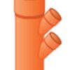 Braga Pvc A Vee Da 45° Arancio Ridotta 2 Attacchi laterale.