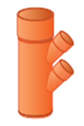 Braga Pvc A Vee Da 45° Arancio Ridotta 2 Attacchi laterale.