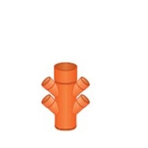 Braga A Tee DA 87°30' Pvc Derivazione Ridotta Un Lato 4 Vie Flauto.
