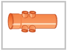Braga A Tee DA 87°30' Pvc Derivazione Ridotta Un Lato 2+2 Vie Squadra Flauto.