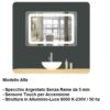 Specchio da Bagno Modello Alfa Specchio Argentato. cm. 70x100