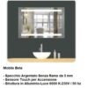 Specchio da Bagno Modello Beta Specchio Argentato. cm. 70x100