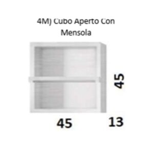 Cubo Mobile Bagno Dream Aperto con Mensola. 35X35X95 Sherwood