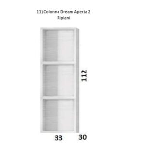 Colonna Mobile Bagno Dream Aperto 2 Ripiani. 33x30x112 H Bengala