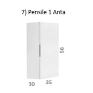 Colonna Mobile Bagno Dream 56 H Sospesa 1 Anta Soft. 35X30X56 Dolve Vita