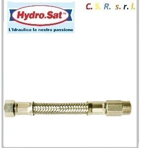 Flessibile Inox 1/2" Machio prolungato uscita Femmina 3/8". 20 Cm
