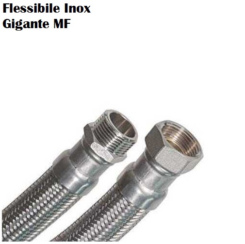 Flessibile Inox Dn 13 Gigante 1/2" MF. 80 cm