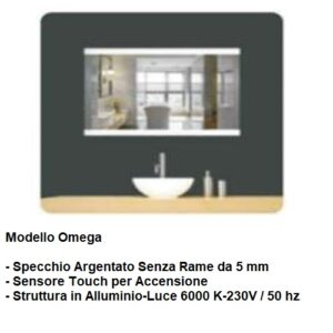 Specchiera Modello Omega- Specchio Argentato cm. 60x80