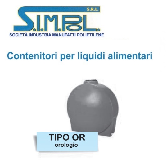 Serbatoio Simpol Verticale Orologio. 500 Lt