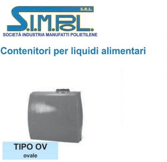 Serbatoio Simpol Verticale Ovale. 750 Lt