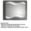 Specchio da Bagno Modello Paint- Specchio Argentato. cm. 60x80