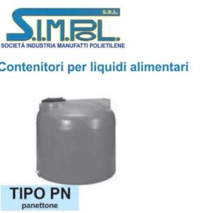 Serbatoio Simpol Cilindrico Verticale Serie Panettone. 1500 Lt