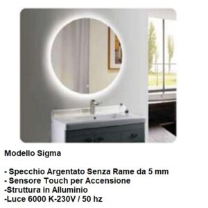 Specchio da Bagno Led Sigma. 70