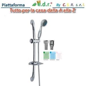 Saliscendi Asta Ellittica  Con Portasapone E Doccetta Multifunzione.