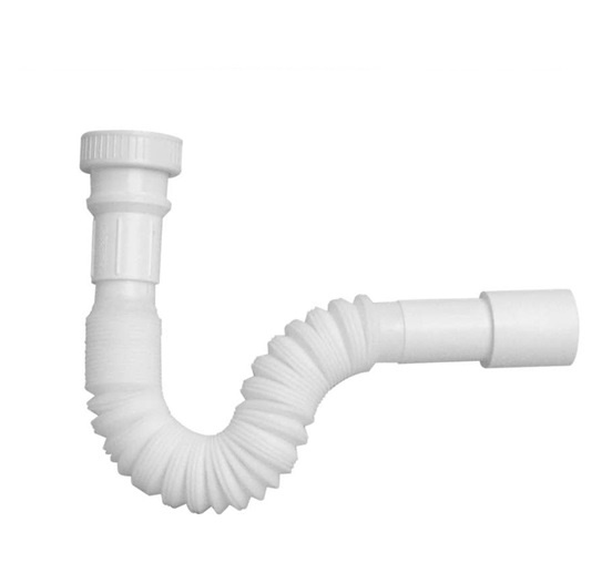 Sifone Estensibile Plastica Bianca Con Dado plastica.