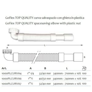 Goflex Estensibile Ghiera Plastica Salvaspazio Con Curva.