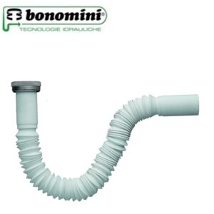 Sifone in Plastica Estensibile Ghiera Metallo Bonomini.