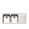 Lavello Melodia 2 Vasche e Gocciolatoio Inox Spazzolato.