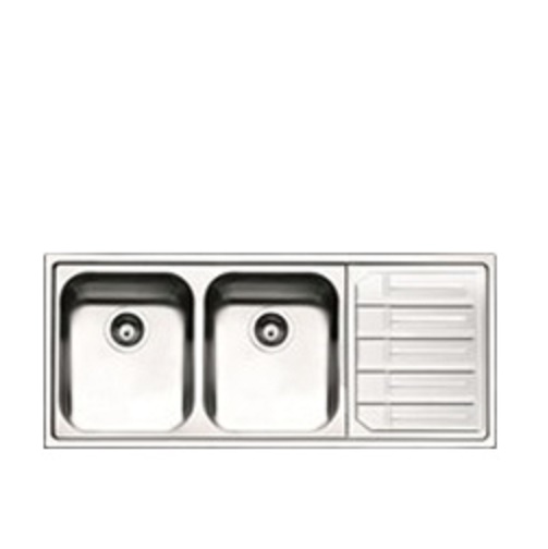 Lavello Melodia 2 Vasche e Gocciolatoio Inox Spazzolato.