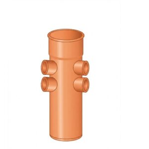 Derivazione Ridotta 87°30' Arancio Squadra 1+1 Pvc.