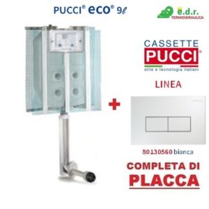Cassetta Pucci Eco Incasso 9 lt.  Con  Placca Linea  Bianca 0560