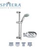 Saliscendi Cromato Magic Confort Doccia 4 Getti Asta Regolagile Con Portasapone.
