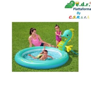 Bestway 1,88 M X 1,60 M X 86 Cm Piscina Con Spruzzatore Cavalluccio Marino  53114