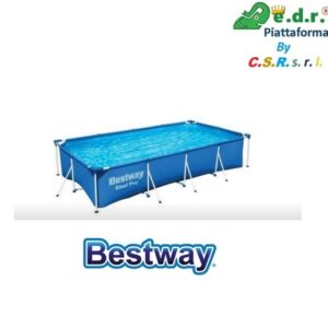 Piscina Steel Pro Frame Rettangolare Cm. 400X211X81, Cap. 5.700 Lt. Predisposta Per Pompa Filtro  56405